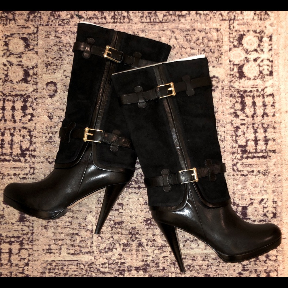 Cole Haan Women’s Black Air Kennedy Buckle Boots